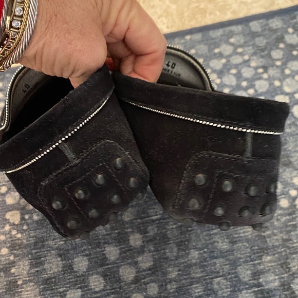 Tod's Black Suede Slip-On Shoes 9.5 - Picture 5 of 6